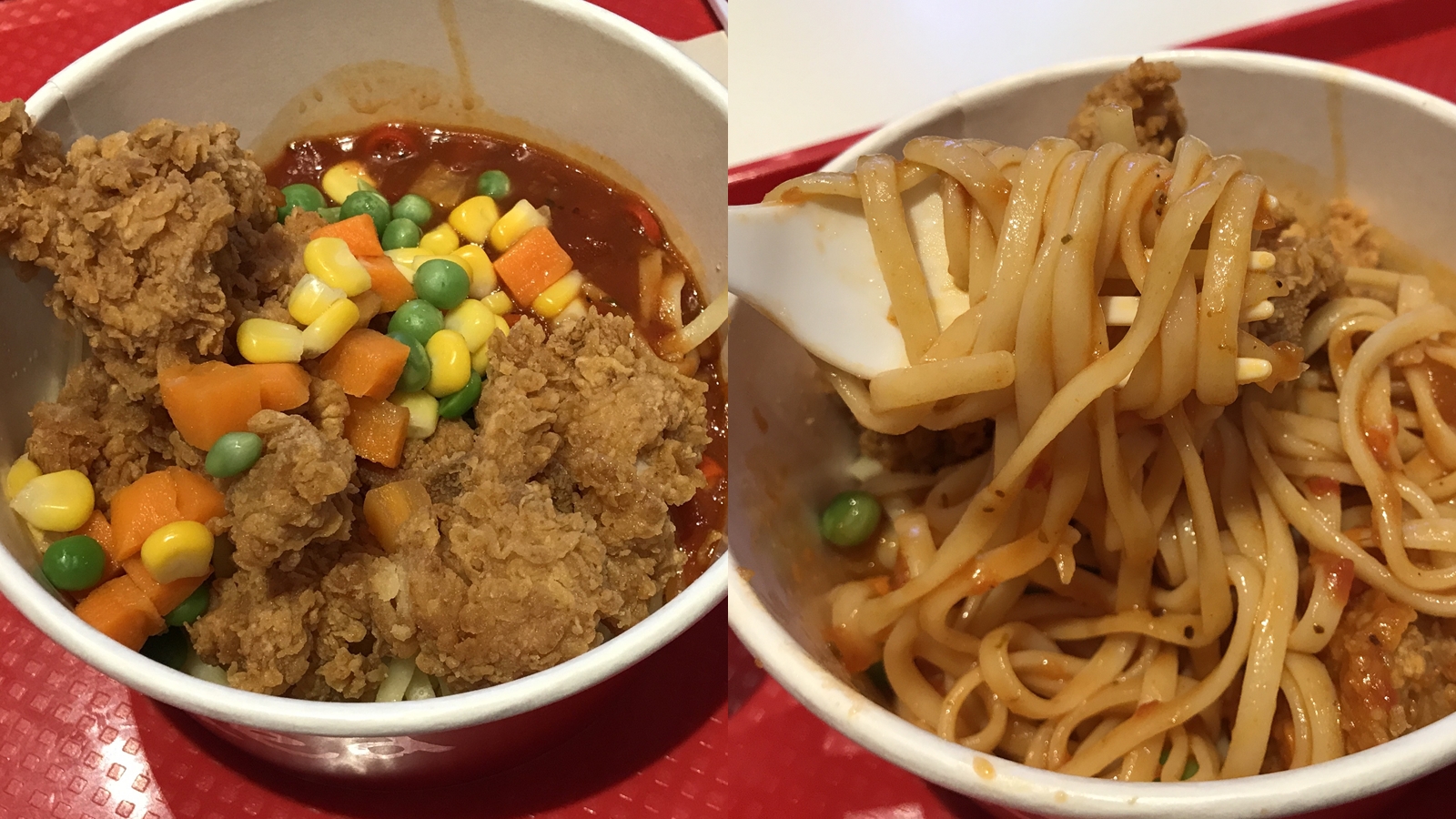 รีวิวเมนูใหม่ KFC Spicy Red Pasta จับเส้นพาสต้ามาใส่แทนข้าว | WeKorat ...